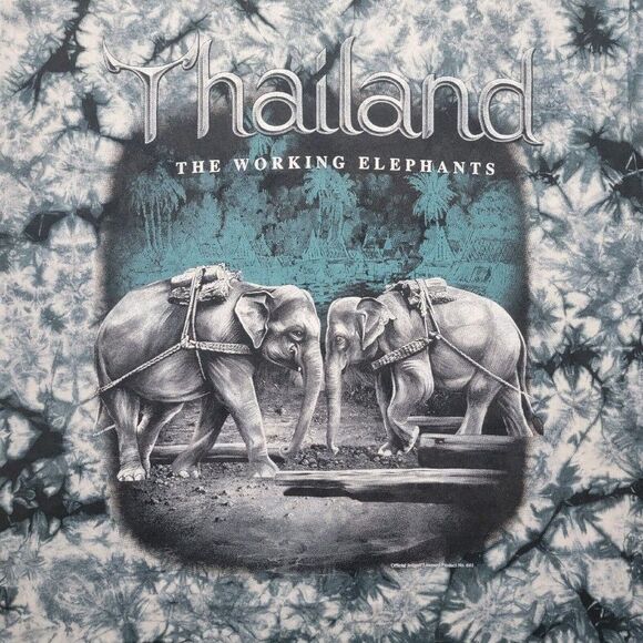 Joligolf Thailand Elephant T-Shirt Unisex Adult Size Large Multicolor Tie Dye - Picture 2 of 7
